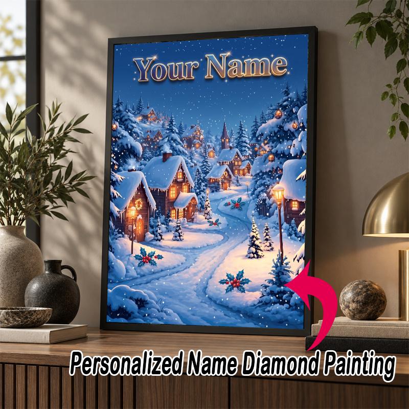 Custom Name Christmas 5D Diamond Painting Personalized Full Drill Diamond Art Kit Gift