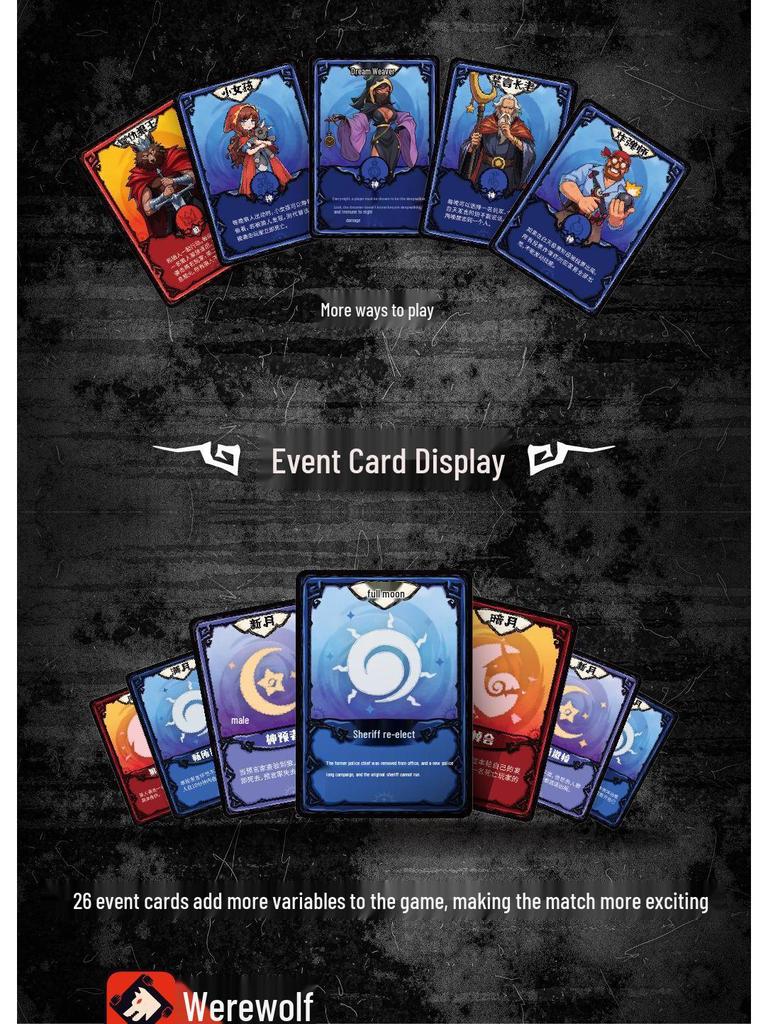 Blood Moon Collection: Werewolf Card Game - It's Dark, Close Your Eyes. Adult Tabletop Party Game