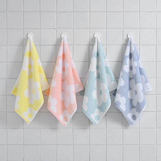Bath Towel Quick Drying Absorbent Soft Hand Towel Floral Design Double-Sided Stitching