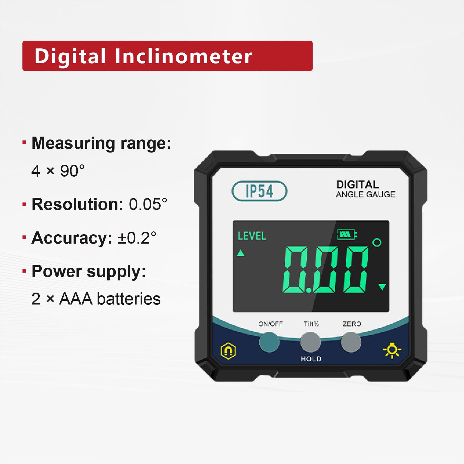 Digital Angle Finder Laser Level Box with Dual Laser Magnetic Base Digital Inclinometer Protractor Electronic Level Tool (as the picture,Standard&WD-120)