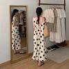 Korean Chic Summer Retro Polka Dot Sleeveless Tank Dress for Women
