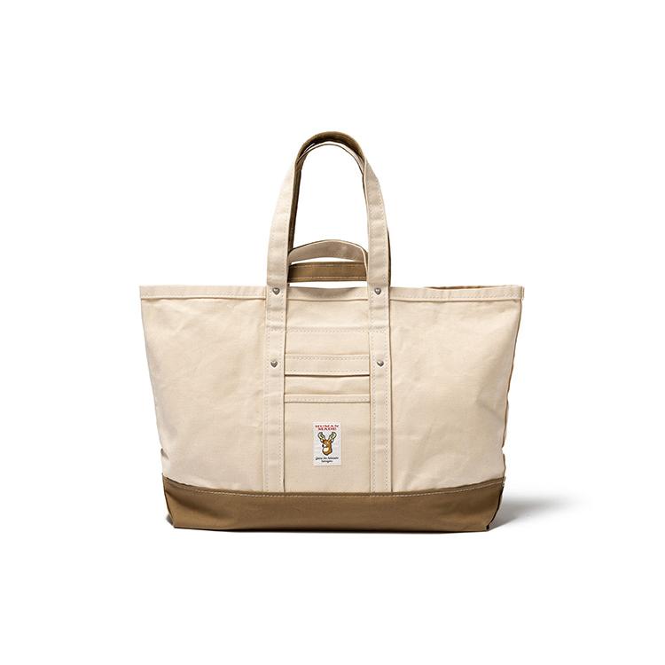 New HUMAN MADE Heavy Canvas Large Tote Bag Beige HM25GD031