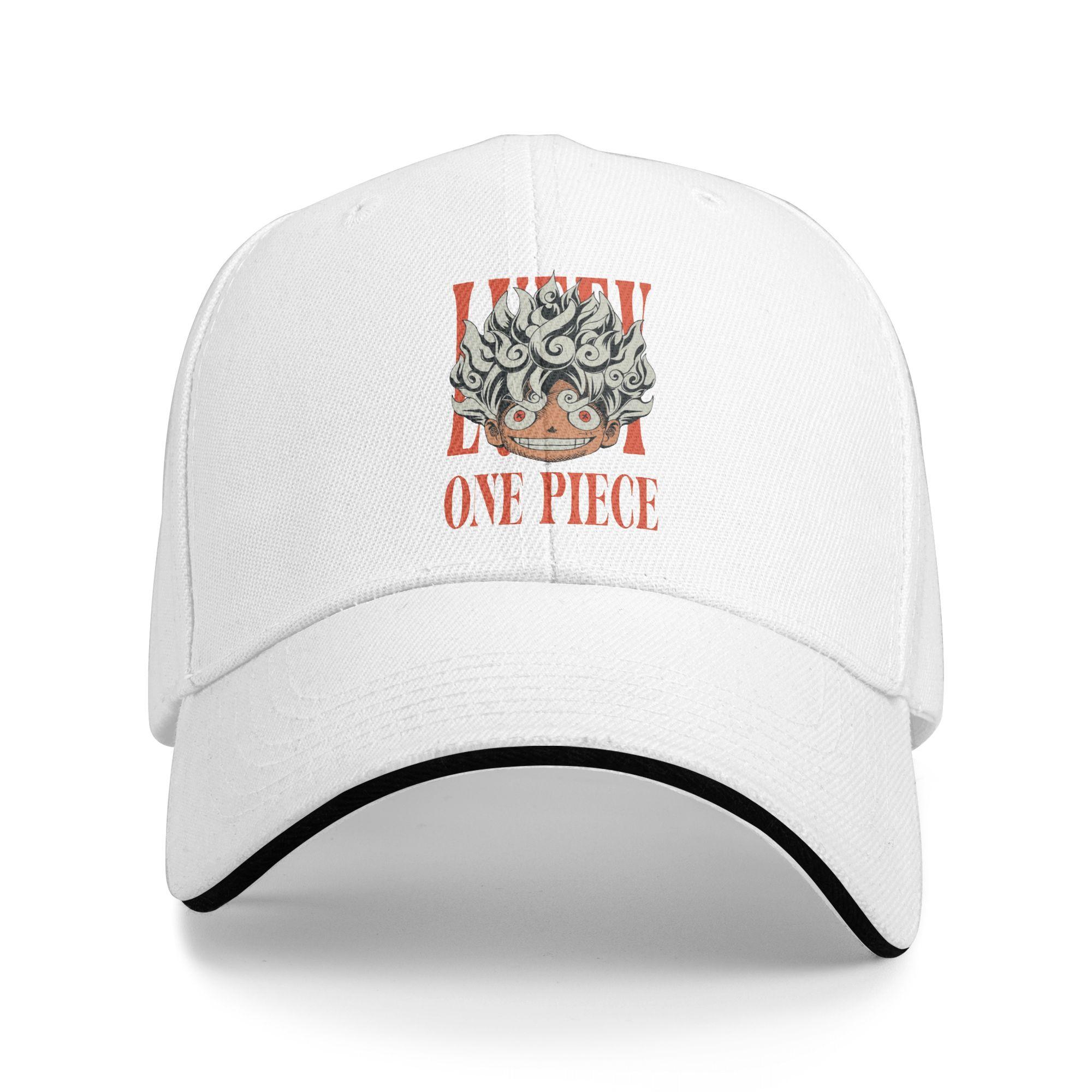

Luffy Gear 5 Anime Baseball Cap Hip Hop one piece Sandwich Hat Unisex Adjustable Caps Hat Travel Gift One Size белый