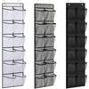 12 Pockets Over the Door Shoe Organizer Large Mesh Pockets With 2 Hooks Transparent Fabric Shoe Rack Storage Bag For Bedroom
