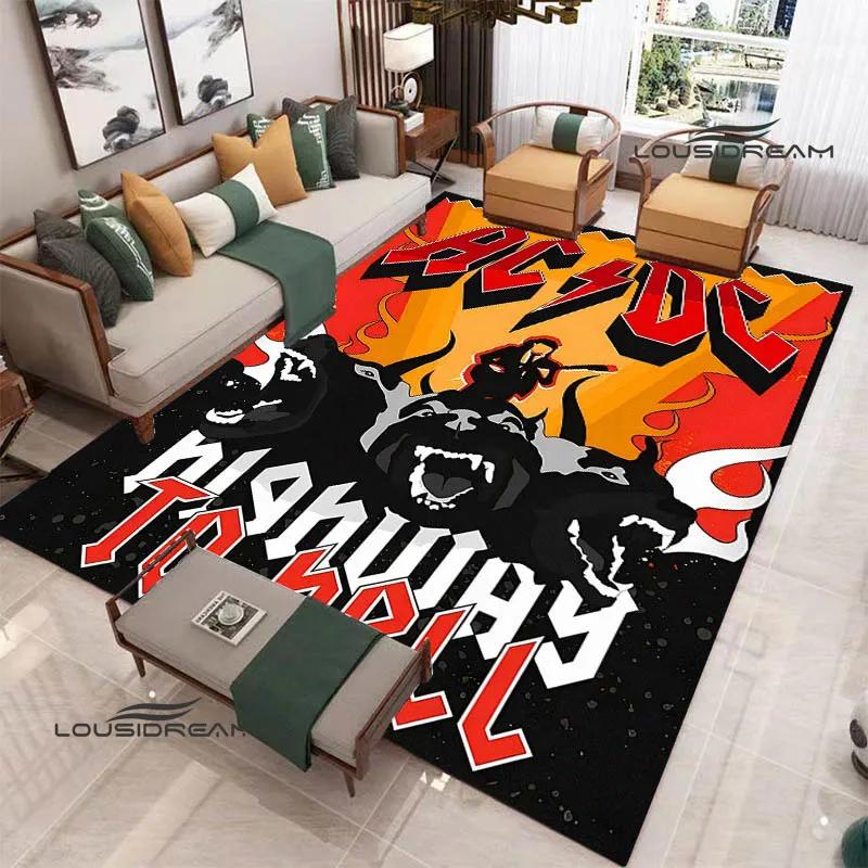 3D Rock Band AC/DC Printed Carpet Yoga Mat Non-slip Carpet Kitchen Mat Room Decor Carpets for Living Room Area Rug Birthday Gift