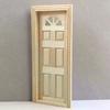 1 Set 1/12 Wooden Unpainted 6-Panel Door Dolls House Miniature Fairy Garden Decoration Furniture Accessories