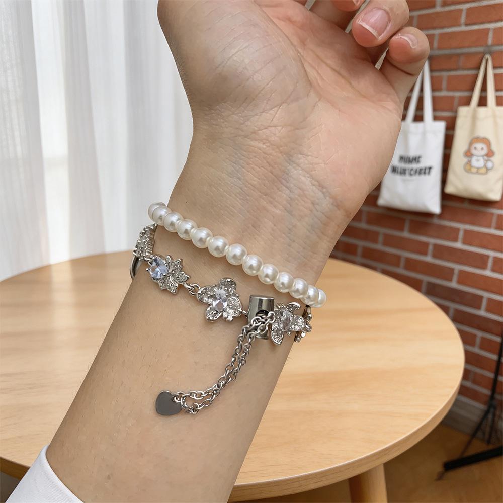 Diamond & Pearl Chain Watch Strap for Apple Watch Series 2-10