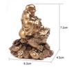 Lucky Feng Shui Ornament Maitreya Toad Figurine Money Fortune Wealth Chinese Golden Frog Toad Desk Decoration Office Home