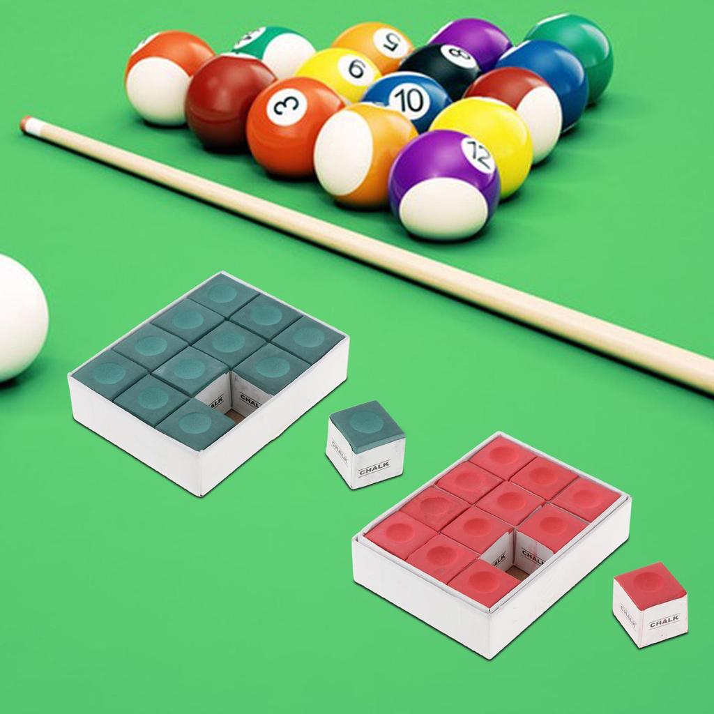 12 Pieces Pool Cue Chalks Lightweight Fine Texture Pool Stick Chalk Supplies