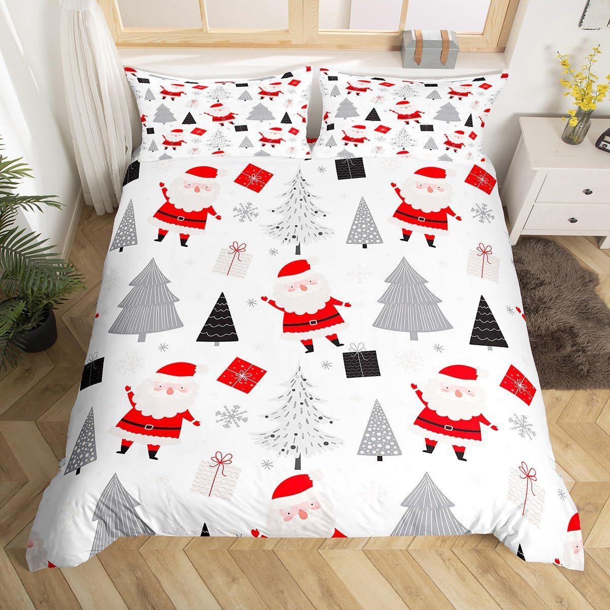 

Cartoon Santa Claus Down Comforter Set Bedding Set 3-piece Duvet Cover Set 135*200cm