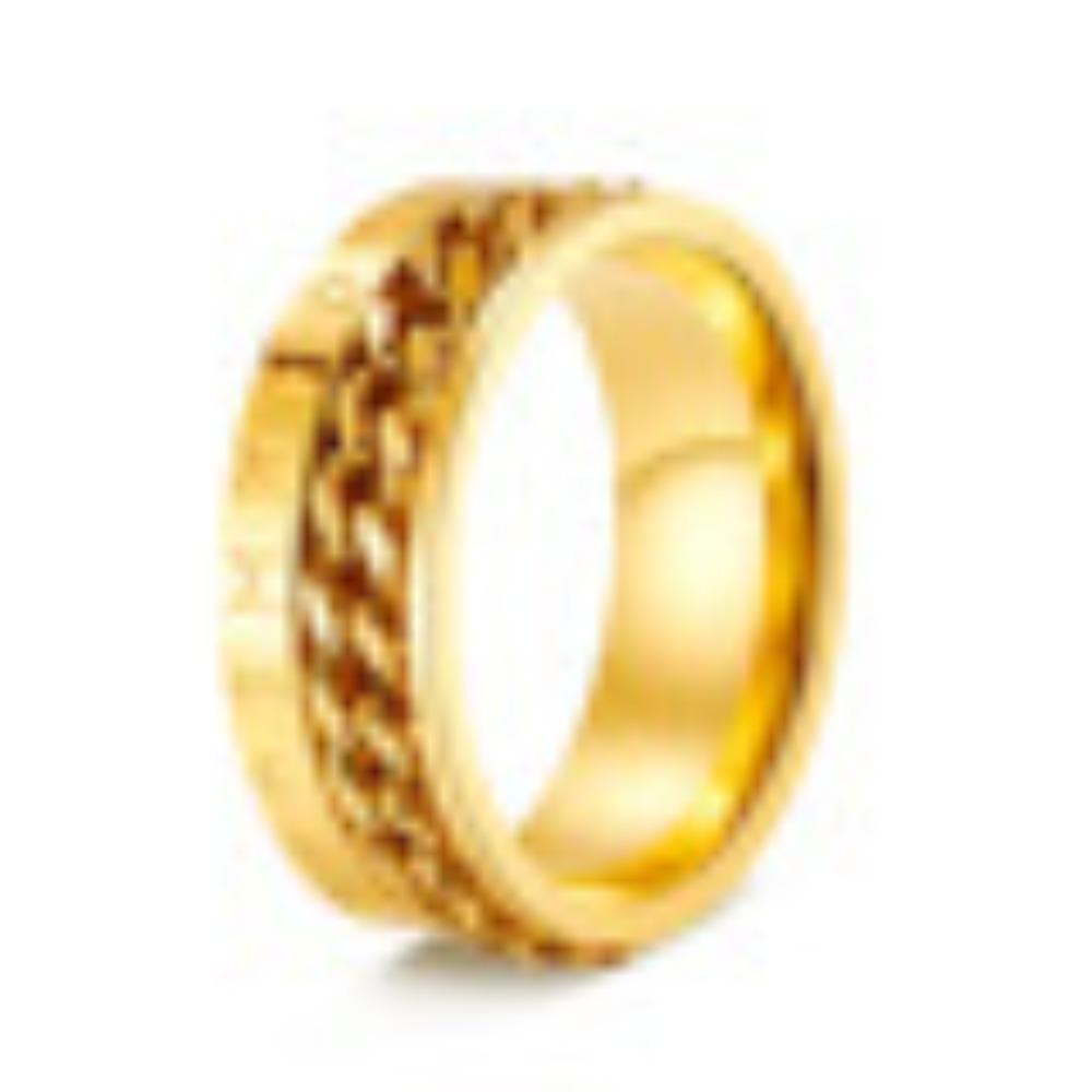 Men's Hip Hop Rotating Chain Titanium Steel Ring Personality Trendy Single Pinky Ring Student Fashion Jewelry