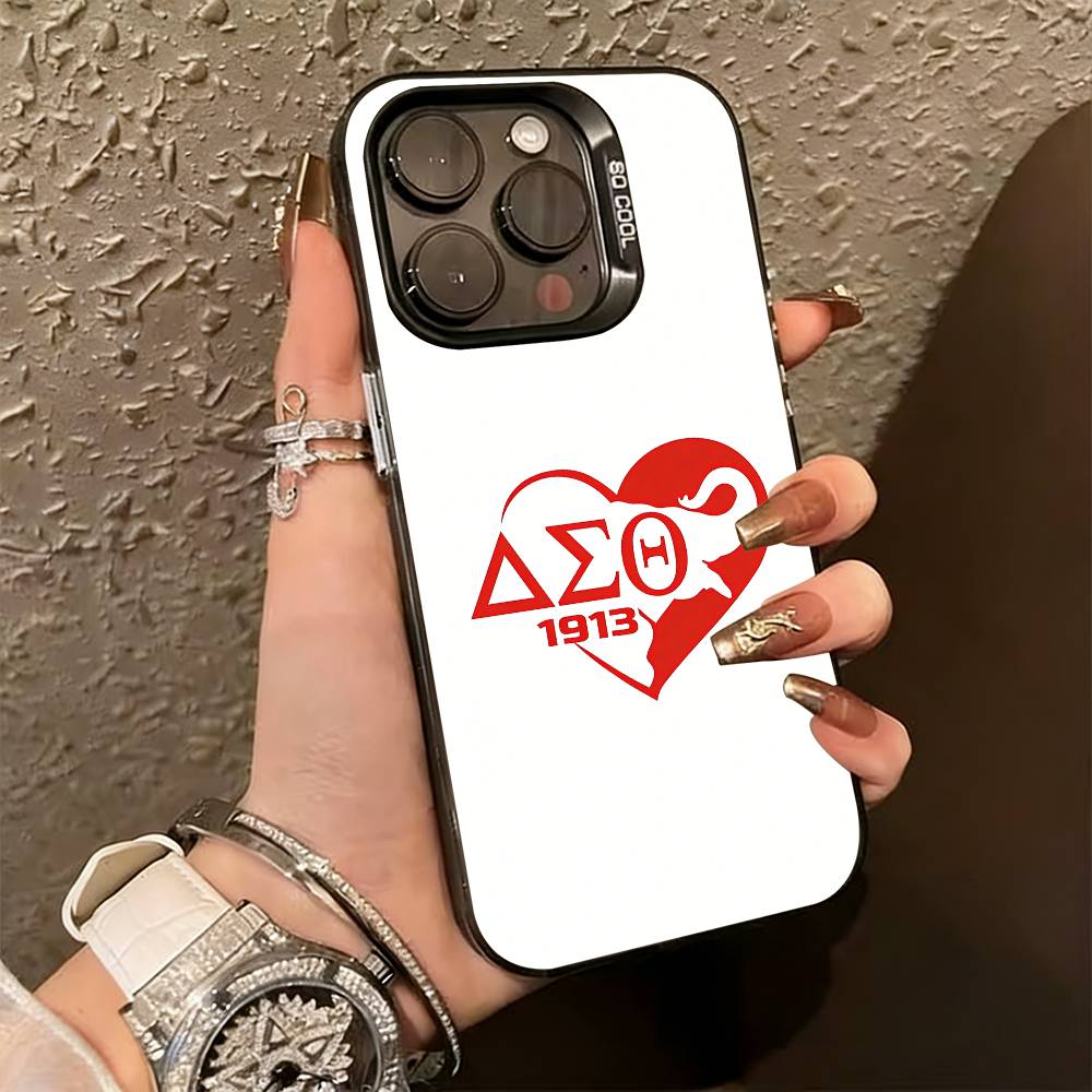 

D-delta S-sigma Theta Phone Case For iPhone 17,16,15,14,13,12,11 Plus,Pro Max,XS,Colorful Silver Phone case Funda Cover iPhone16promax