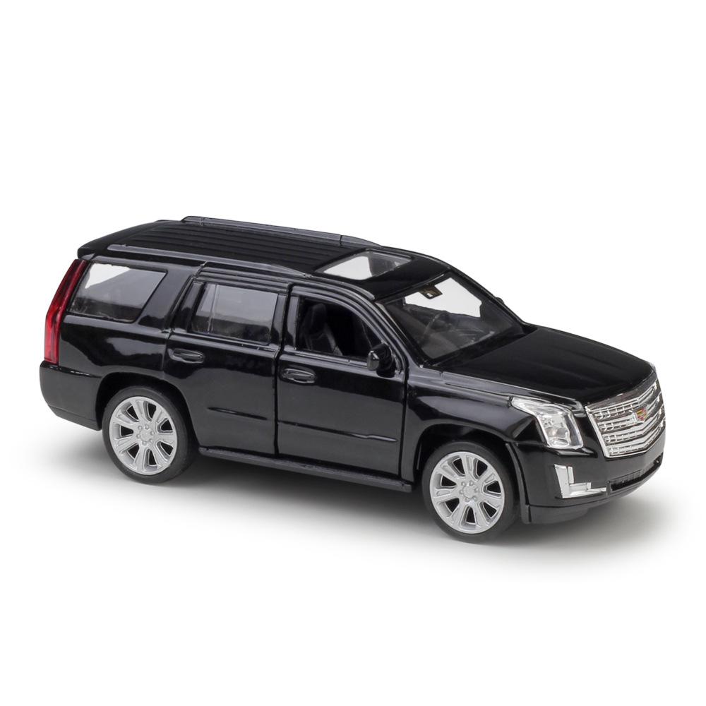 1/36 Skala Cadillac Escalade SUV Leke Bil Modell Welly Støpt Kjøretøy Miniatyr Trekk tilbake Frie Hjul Samling Gave til Barn Gutter