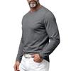 Men's Long Sleeve Neck T-Shirt Lightweight Breathable Loose Fit Casual Versatile Tee for Commuting