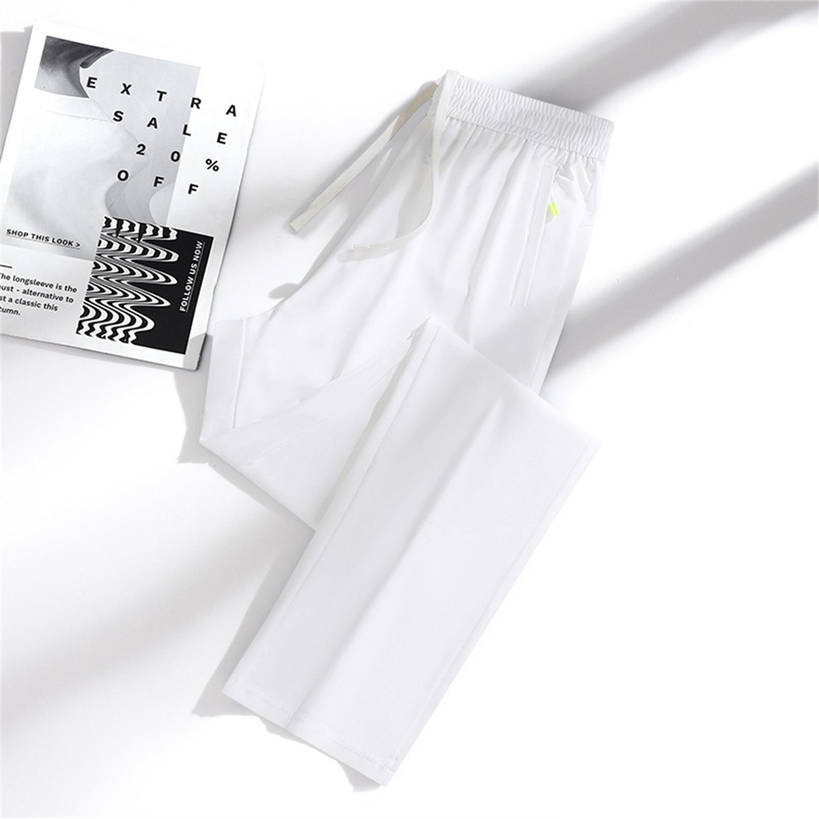 Женские повседневные и модные цветные свободные брюки с карманами S белый