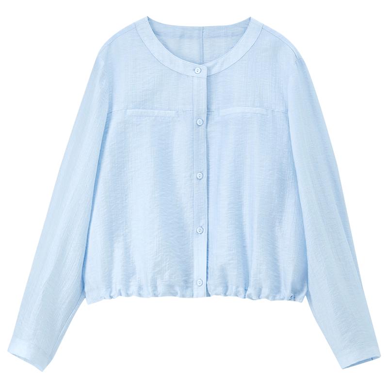 Shangdubila Women s Lyocell Blend Round Neck Top M