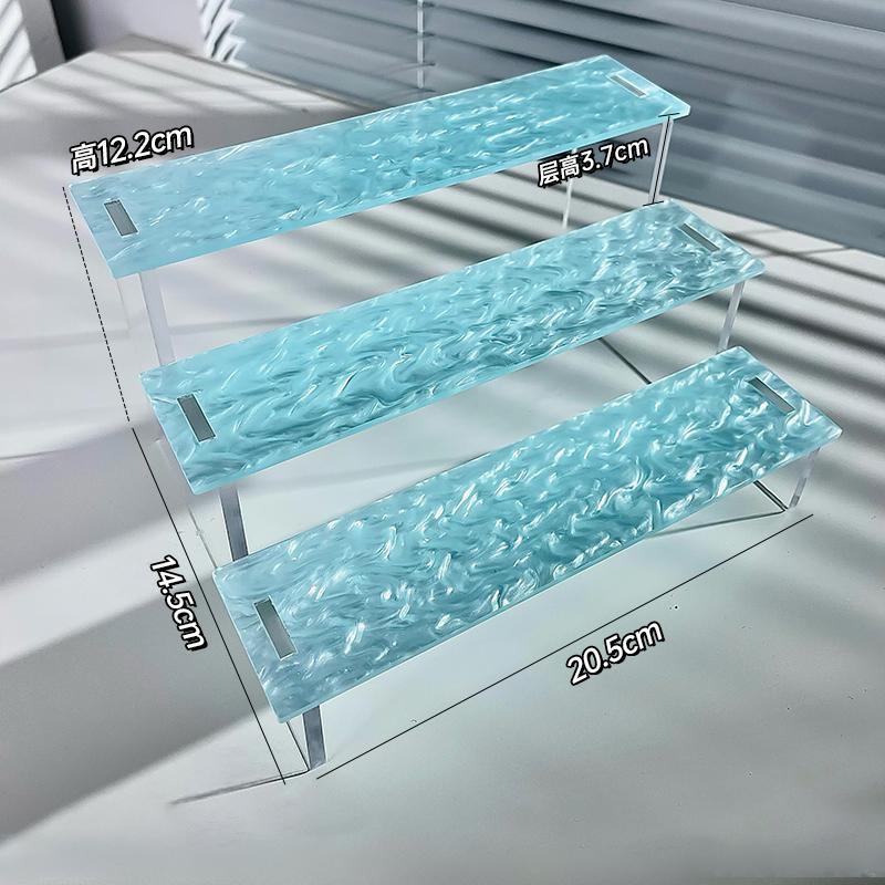 

Acrylic Riser Display Stands 3 Tier Perfume Organizer Display Shelf & Versatile Cupcake Stand Holder for Figures,Dessert Shelf зелений