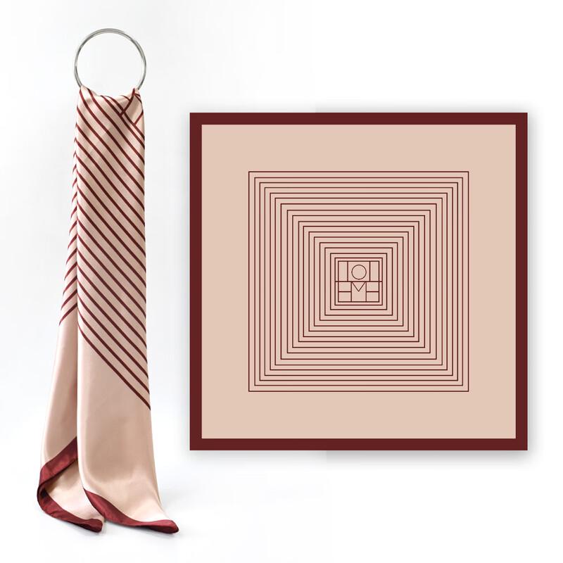 Elegant Striped Satin Square Scarf