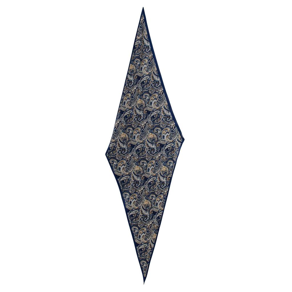 Elegant Double Crepe Women's Scarf: Double-Sided Vintage Print, Fashionable Commute Shawl with Sunscreen and Sunshade Features.