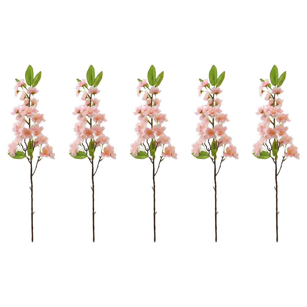 

Realistic For Cherry Blossom Floral Arrangement 5 Stem Artificial Flowers for Wedding Decor in Light Pink Pink White светло-розовый