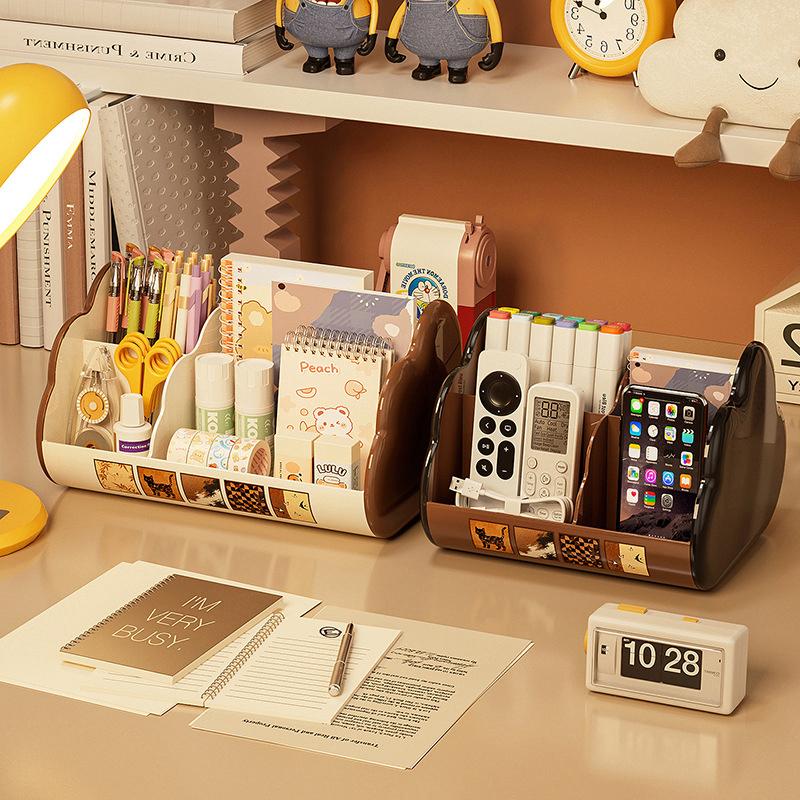 Desktop Storage Box, Pen Holder, Stationery Organizer, Cosmetic Compartment Storage Box, Office Desk Miscellaneous Item Rack