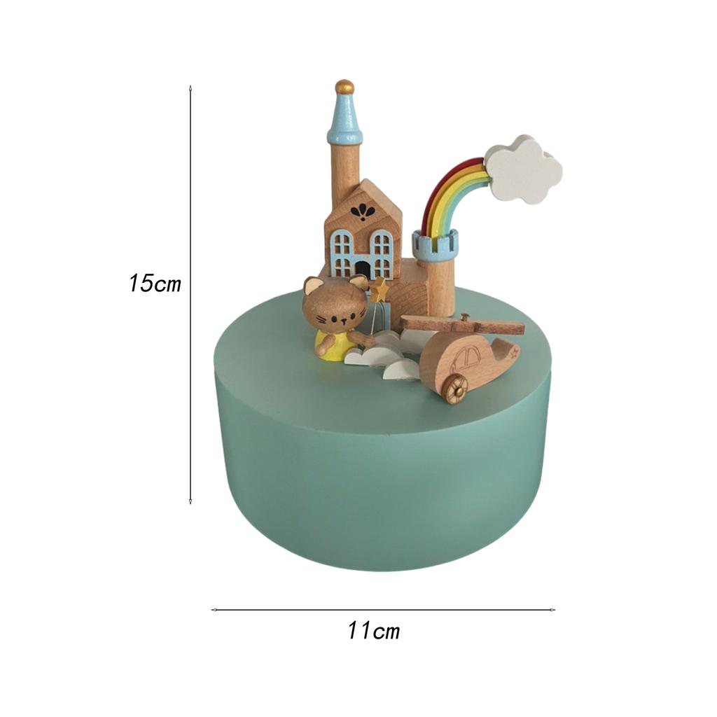 Christmas Music Box Wooden Rotating Music Box Xmas Navidad Noel Christmas Gift Birthday Gift New Year Present for Family