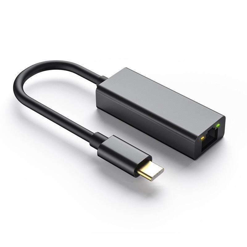 100M Gigabit USB-zu-Ethernet-Adapter, USB zu RJ45, Treiberlos, m. Typ-C-Anschluss