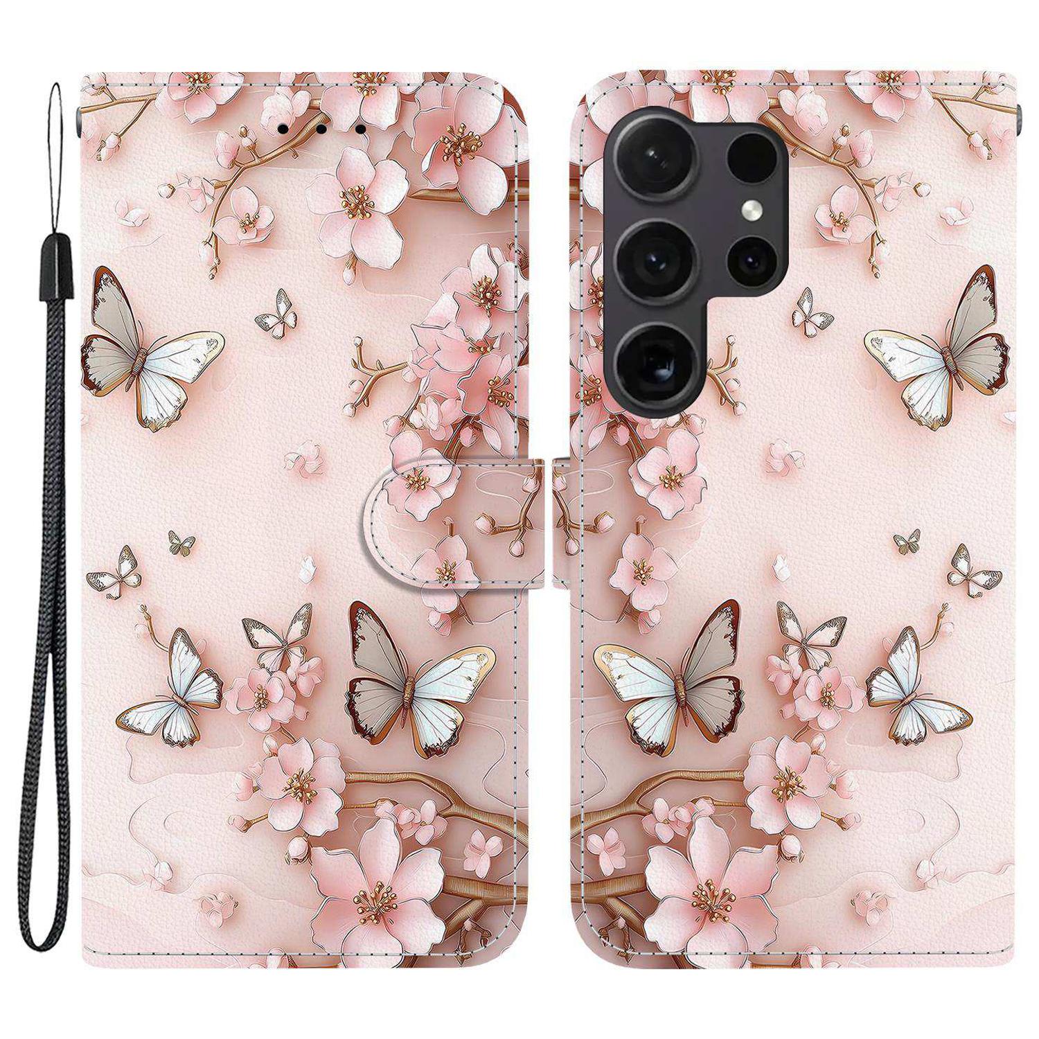 

For Samsung Galaxy S26 Ultra Wallet Case Pattern Printing Leather Stand Phone Cover with Strap