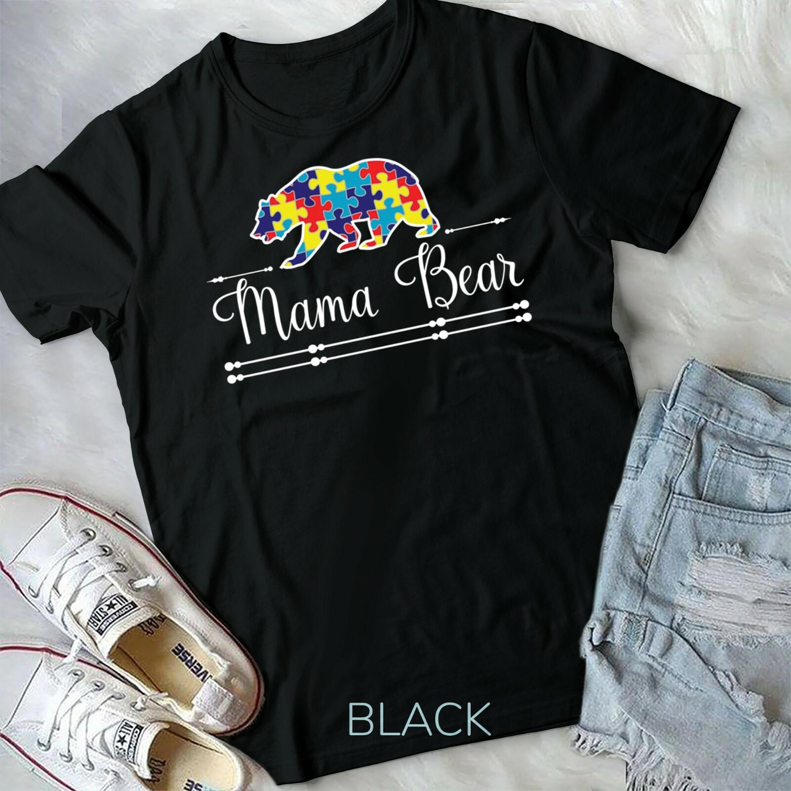 Autism Mom Mama Bear ASD Awareness Unisex Youth T-shirt XXXL