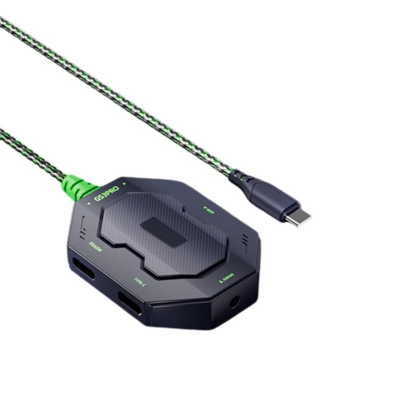 Type C Auditory Adapter For GS3pro Earphones Supporting 480Mbps Data Transfer with Straight/Angled Connectors for Gaming