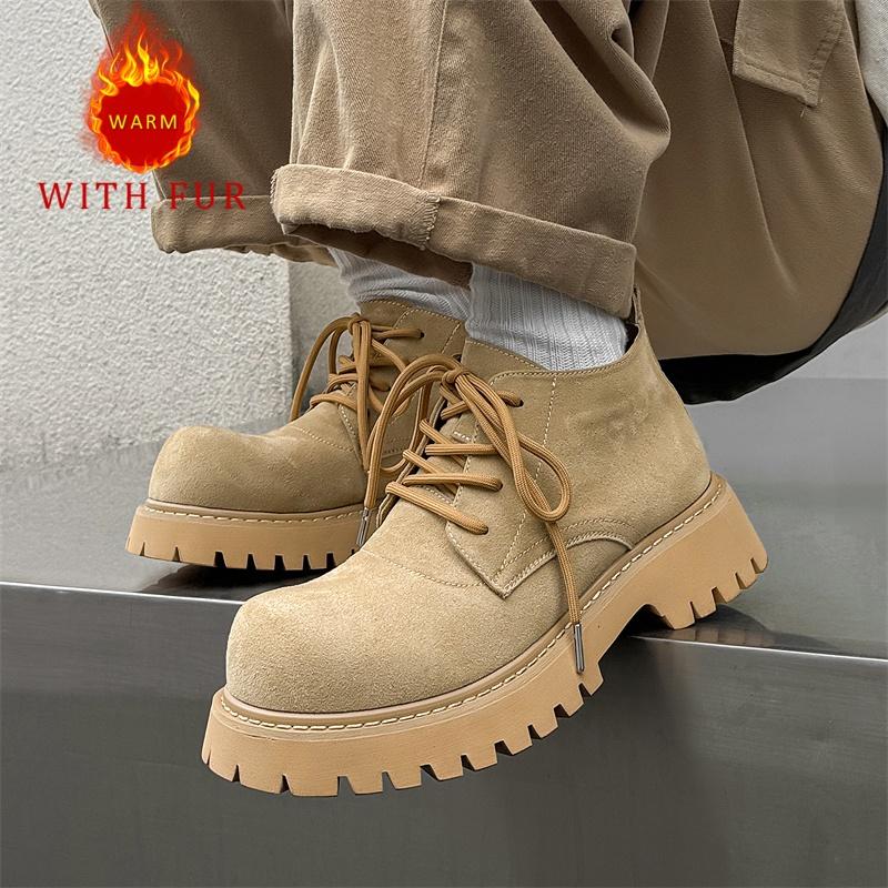 Herbst- und Winterstiefel Trendige britische vielseitige Casual-Styles Freizeit Outdoor-Walking Tägliche Party- und Büro-Dicksohlenschuhe