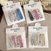4 PCS Candy Cream Color Children's Water Drop Square Hair Clips Baby Bangs Clips Hairpins Girls' Hair Accessories Clips