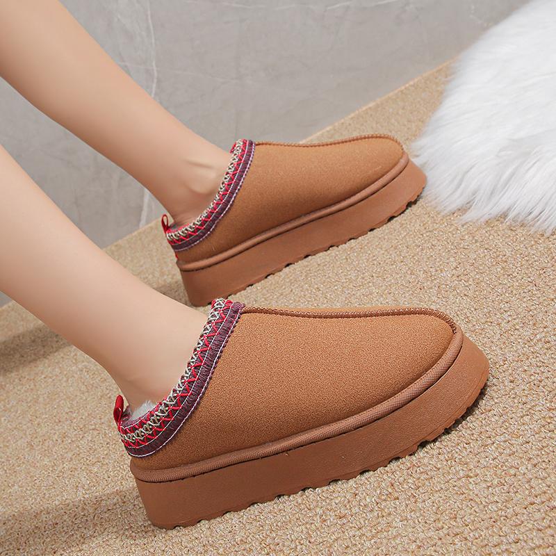 Fashion Snow Boots for Women 2024 Winter New Warm Thickened Fluff Soles Boots Women Casual Comfortable Cotton Shallow Shoes for Women