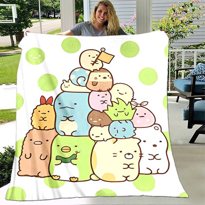 1pc Blanket Sumikko Gurashi1 Print Design, Lightweight Blanket for Sofa, Bed- Soft &Warm, Gift for All Seasons like Christmas, Halloween
