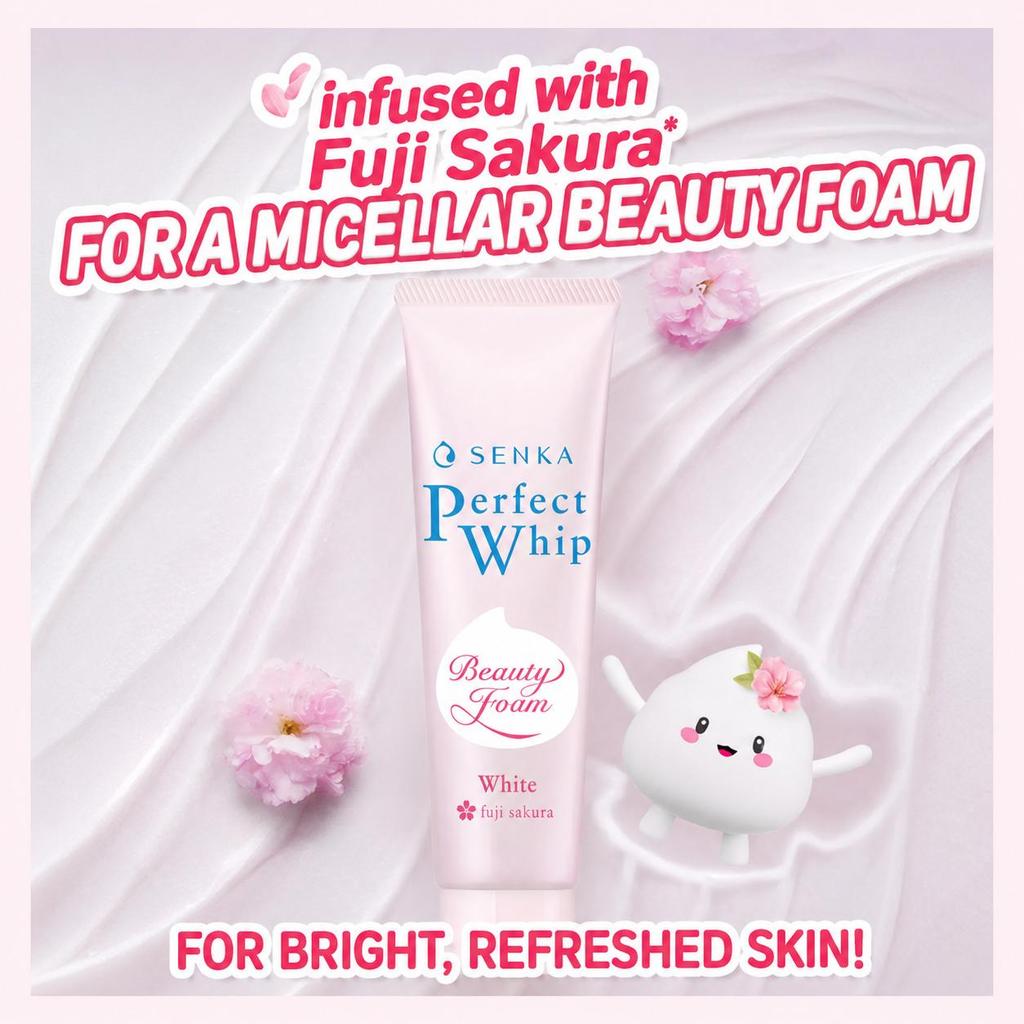 Senka Perfect Whip Beauty Foam Fresh / White / Berry Bright 50g (10 Options)
