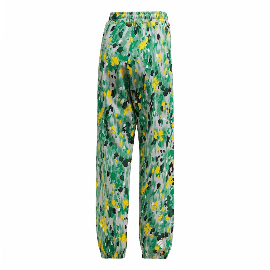 Adidas Stella McCartney Floral Bedruckte Trainingshose Damen Unterteile Weiß Hellgrau Gelb HI6127