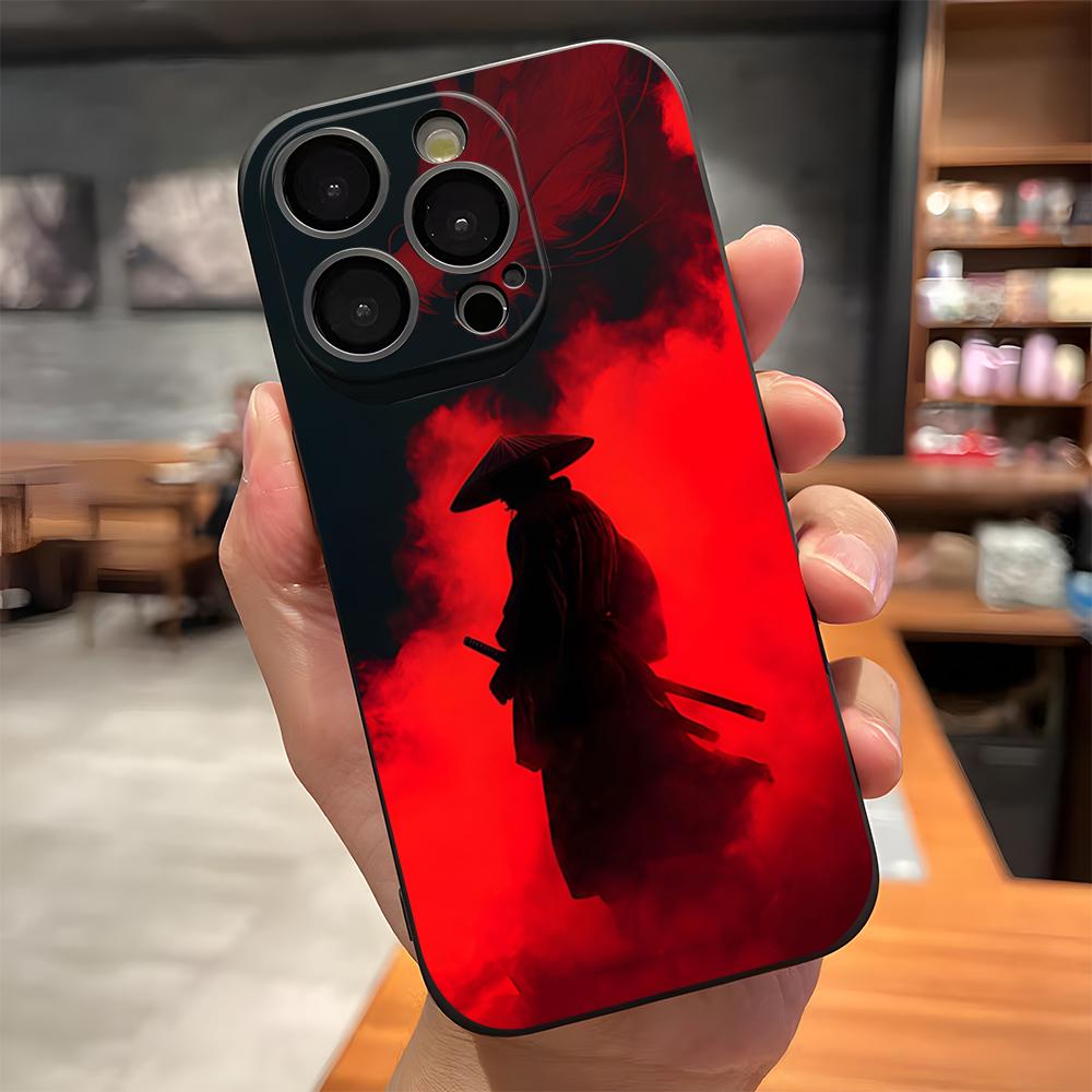 

Samurai Mask Phone Case For IPhone 17 Pro Max 15 Pro 16 14 Plus 12 13 Mini 11 Pro Shockproof Soft Cover iPhone14 Plus