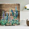 Cactus Shower Curtains Waterproof Polyester Fabric Shower Curtains Tropical Plants Bathroom Screen Curtain Home Decor 180X180cm