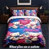 Set Biancheria da Letto a Tema Orsacchiotto con Testo o Nome Personalizzato, 3 Pezzi, 1 Lenzuolo Sotto con Angoli & 2 Federe, Biancheria da Letto Personalizzata per la Casa