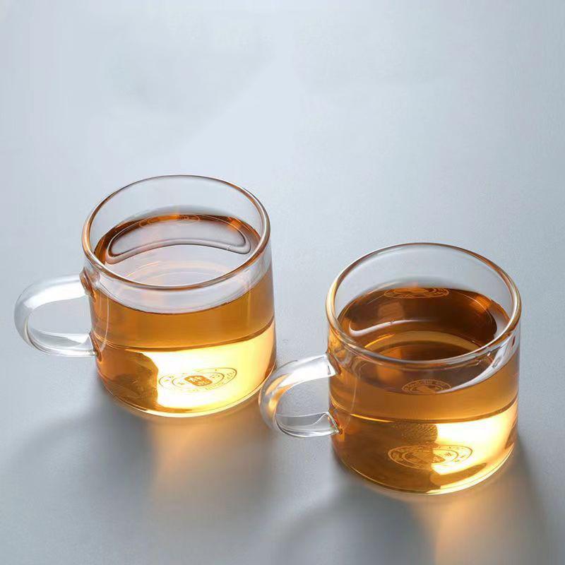 80ml 4pcs Set Classic Tea Mug with Handle Drinking Utensils Transparent Heat Resistant Tea Water Cups Household Wheat Beer Glass
