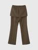 GENERALIDEA Skirt Layered Bootcut Slacks [Taupe] / Gf1Lpt502