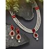 Crystal Faux Pearl Kundan Necklace & Jewellery Set Gift for Women