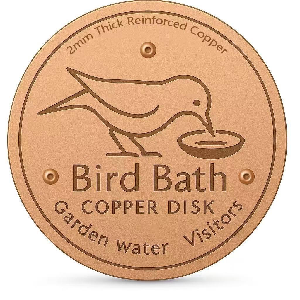 Copper Round Disc Bird Bath Cleaner