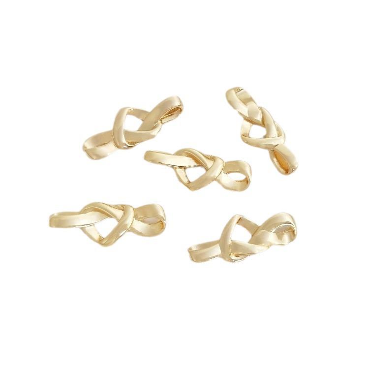 14K Gold-Filled Peach Heart Knot Connector for DIY Jewelry: Necklace and Bracelet Accessories