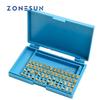 ZONESUN ZS-MY380 Alphabet-Buchstaben-Schriftarten des Farbbanddruckers Heißprägekopf Farbband Heißpräge Ersatzteil Ablaufcode-Druckmaschine