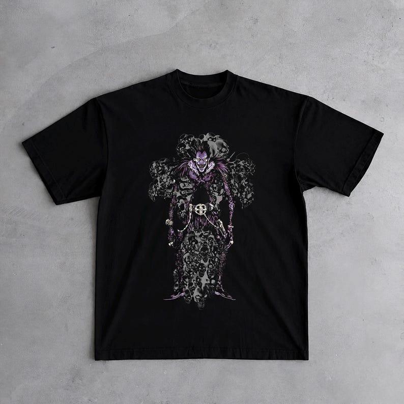 Hot Sale Death Note Inspired Gothic Cross And Roses Anime T-Shirt Unisex Fashion T-Shirt Hip Hop Streetwear Oversized T-Shirt