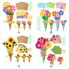 24 Set Flower Bouquet Craft Kit Mothers Day Flower Bouquet Craft DIY Thankful Gift Craft for Kids Make Your Own Bunch of Flowers