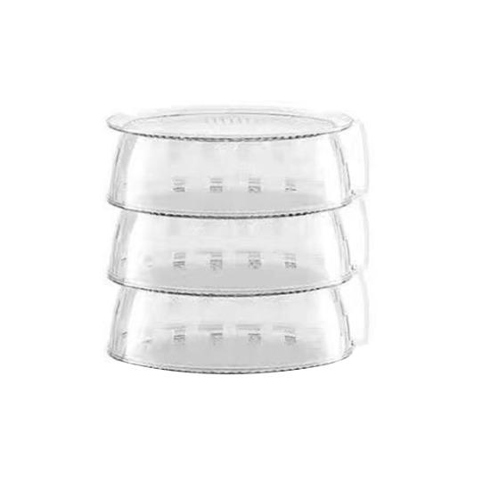 Capac Alimentar din Plastic Transparent cu Mâner Cupolă Universală pentru Oale Tigăi Farfurii Rezistent la Praf Stivuibil Accesoriu de Bucătărie Multifuncțional pentru Casă Bufet