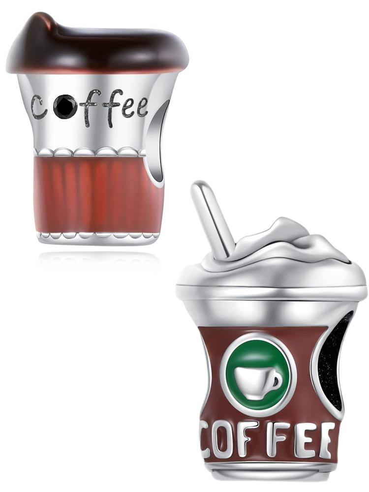 Pingentes Prata Máquina de Café Copo Contas Banhado a Cobre Para Pingentes Pulseira Original Banhada a Cobre Para Fazer Joias