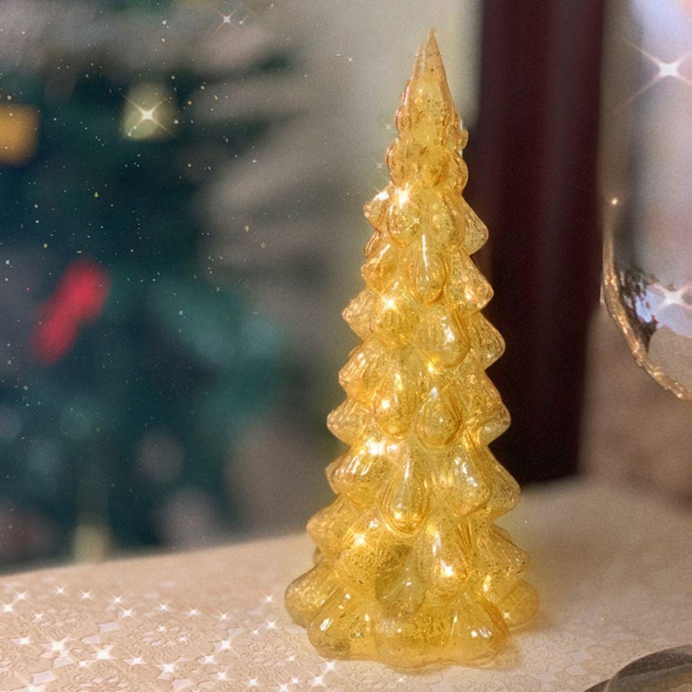 

Mini LED Luminous Decoration Romantic Glass Christmas Tree Ornament Home 01